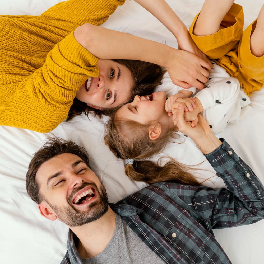 Happy family enjoying time together